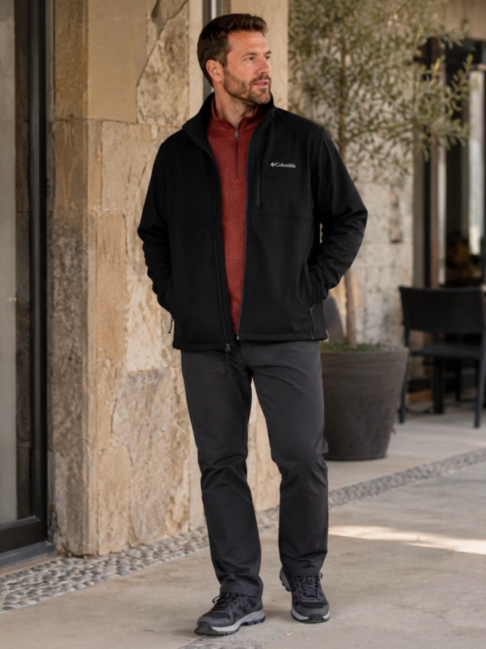 Columbia Men's Ascender Softshell Fleece Jacket Black XL